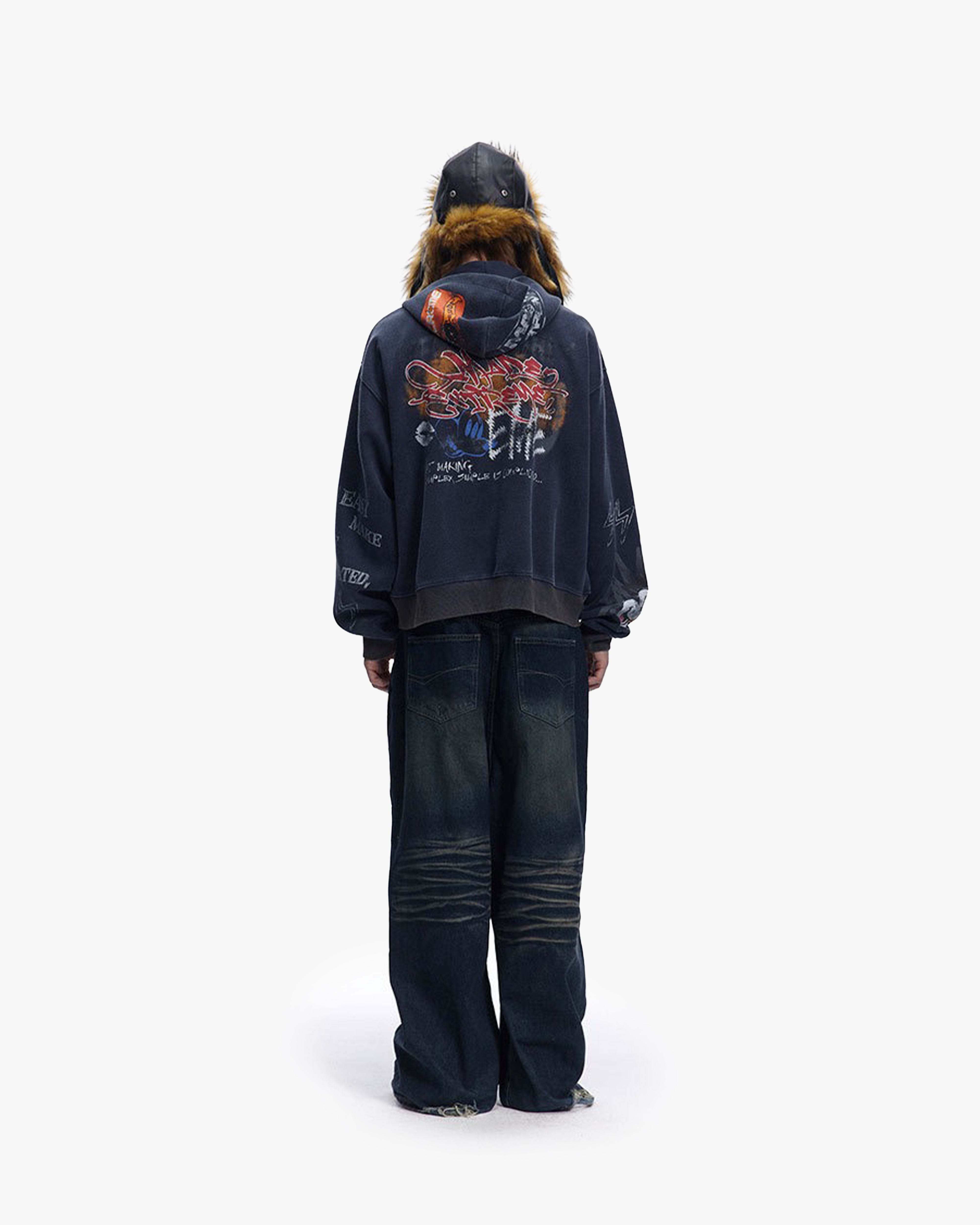 MADEEXTREME Street Hip Hoo Graffiti Hoodie for Men and Women, material detail 3