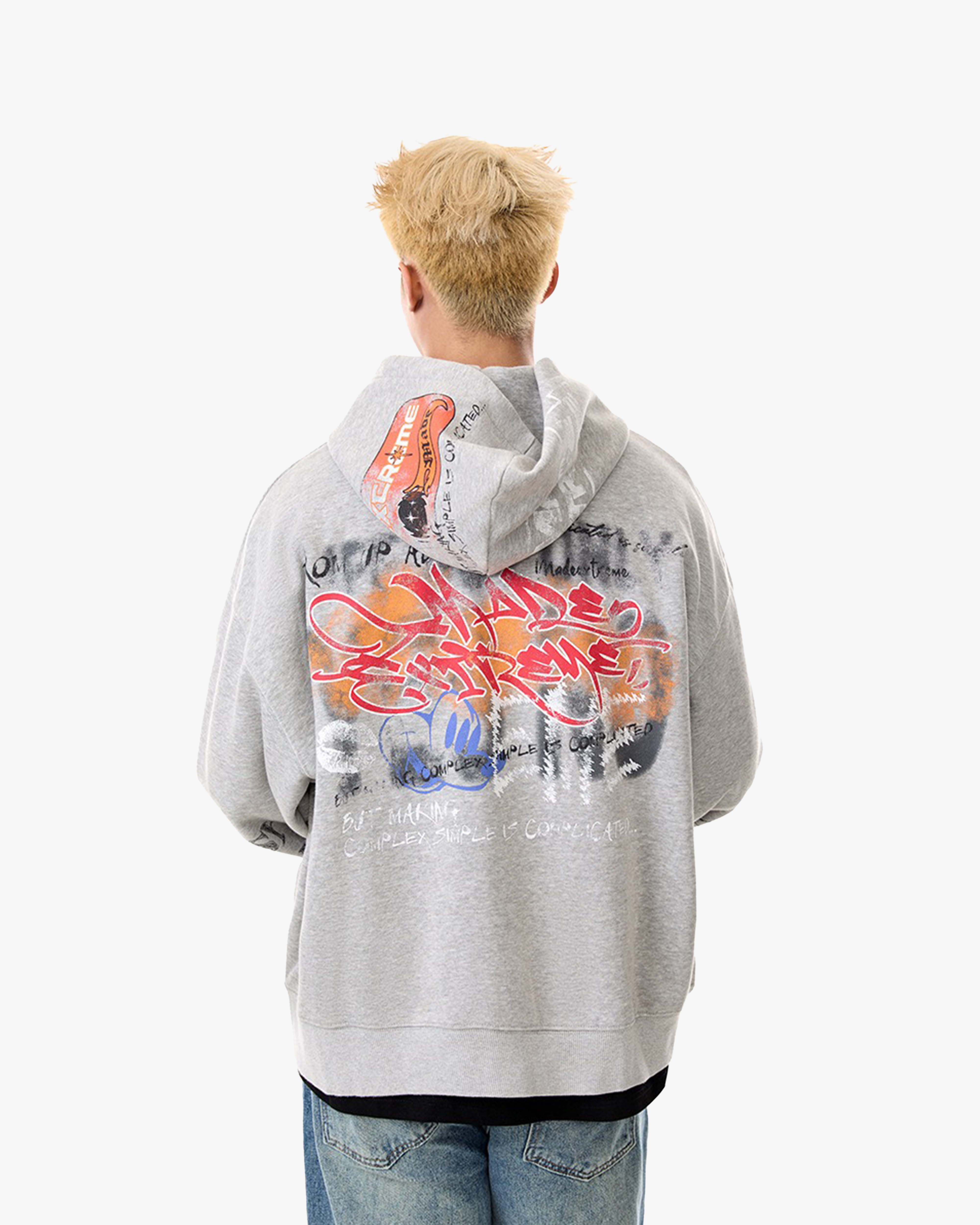 MADEEXTREME Street Hip Hoo Graffiti Hoodie for Men and Women, material detail 8