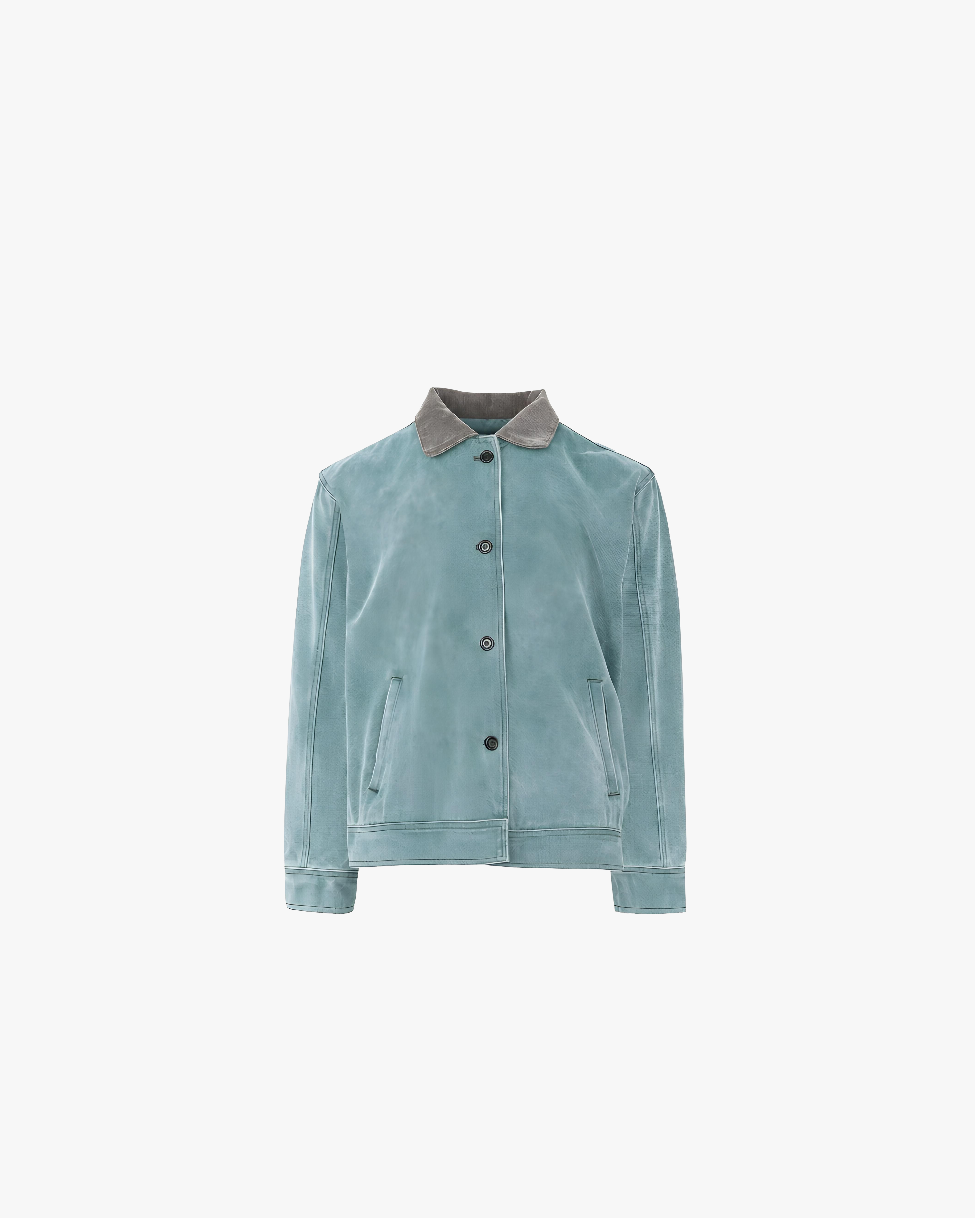 American-style retro peacock green jacket for men, short style, suitable